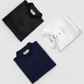 Men’s Solid Poly-Cotton Polo T-Shirts – Pack of 3